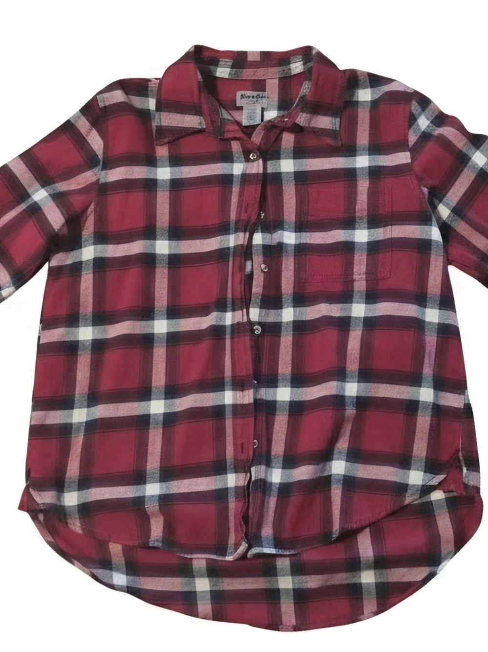 Wrangler Red and Black Plaid Button-Down Shirt